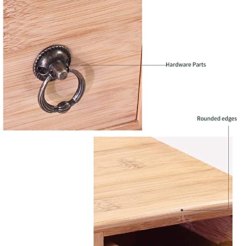 ARGENTFLUX Desktop Storage Box with Drawers-Multi-Layer Drawer Storage Box,Solid Wood Flat File Cabinet,A4 Treatment Storage Cabinet(3 Layer)