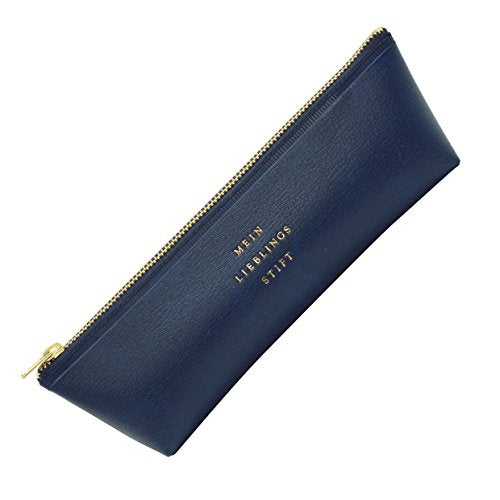 HIGHTIDE GP073 Zipper Pen Case, Classic, Navy, 8.1 x 2.4 x 1.8 inches (205 x 60 x 46 mm)
