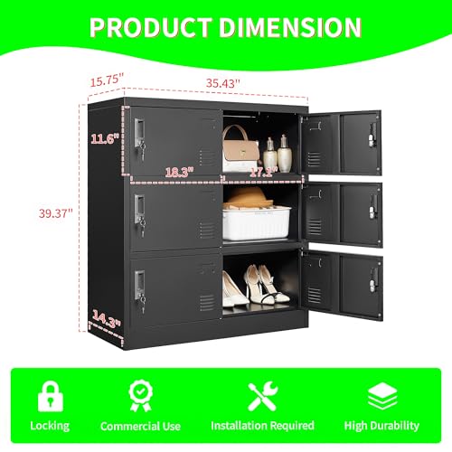 OPTYMIRA Metal Lockers for Employees 6 Doors,Office Storage Employee Locker