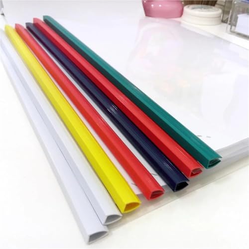 Binding Bars Slide Grip 20Pcs 15mm Binding Bars Slide Grip A4 Size Report Binder Presentation Binder for Report Cover Resume(Yellow)