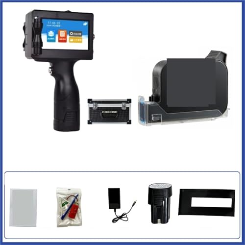 TECJHJZ Label Printer, 25.4mm Portable Handheld Inkjet Printer Gun for Expiry Date Barcode Batch Numbers Label(Set2,25.4mm)