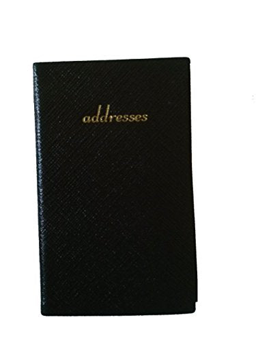Charing Cross A42L 4" x 2" Address Book Real Leather (Black)