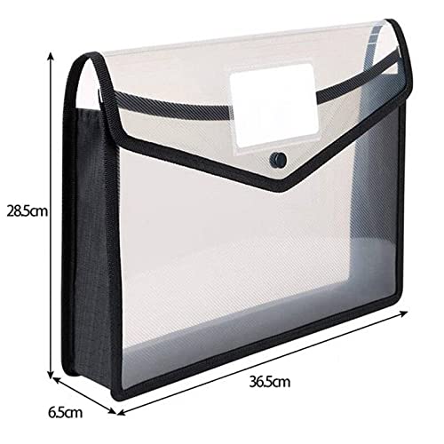 File Folder 7Pcs File Bags Storage Bags Plastic File Folder Poly Pockets Envelope Expanding File Wallet A4/Letter Size Large Document Folder with Button for School Office Supplies Expanding Files
