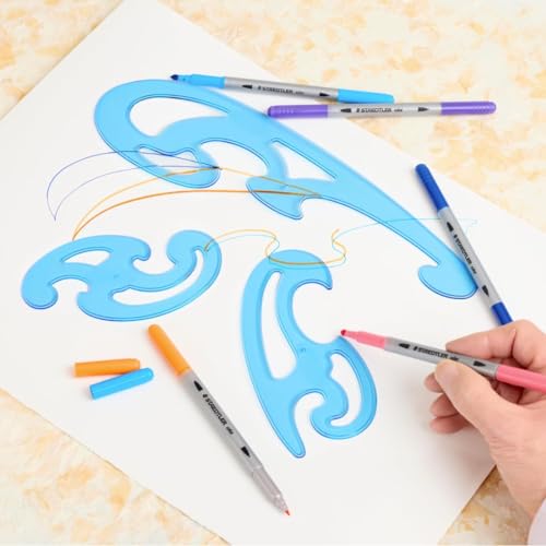 STAEDTLER Mars Professional French Curve Design Ruler Set, 18-Pack