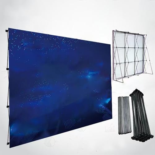 Jievmrs Portable Collapsible Pop Up Display Stand, Iron Backdrop Banner Exhibit Frame Stand, Vendor/Advertising Exhibition Booth Shelf No Banner(2.3x3.8m (7.5x12.5ft))