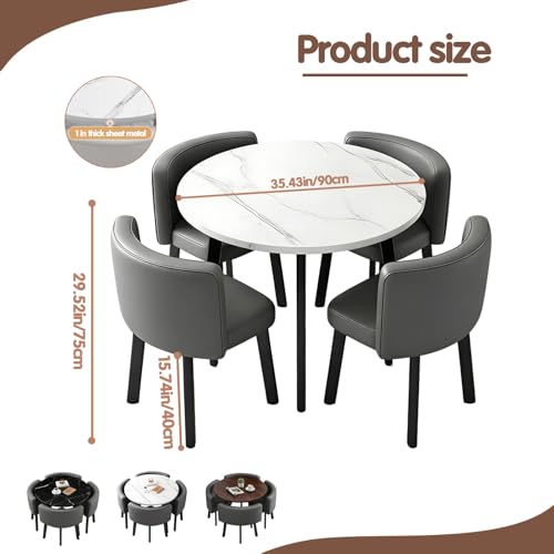 RTYWAOVU 35.4" Round Dining Table for 4