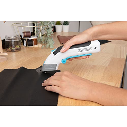 BLACK+DECKER 4V MAX Cordless Electric Fabric Craft Scissors, USB Rechargeable (BCSC115FF)