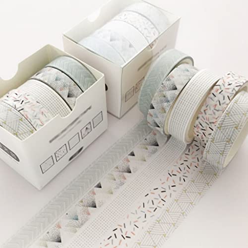 VIAENKFG Basic Color Series Decorative Paper Washi Masking Tape Set School Art Supplies Stationery