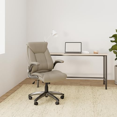 Norwood Commercial Furniture High Back Executive Office Chair with Flip-Up Arms for Home or Office - Champagne (NOR-OUG1041CP-SO)