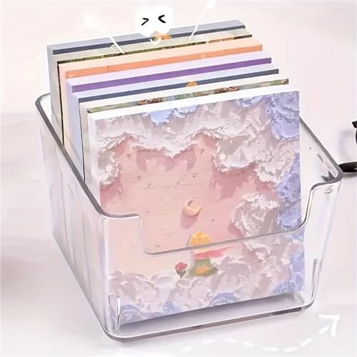 Xuanqiu Clear Acrylic Sticky Note Holders 10-Pack Waterproof Memo Stand Desk Organizer