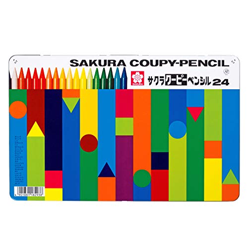 サクラクレパス 色鉛筆 クーピー 缶入 24色 5個 FY24(5)
