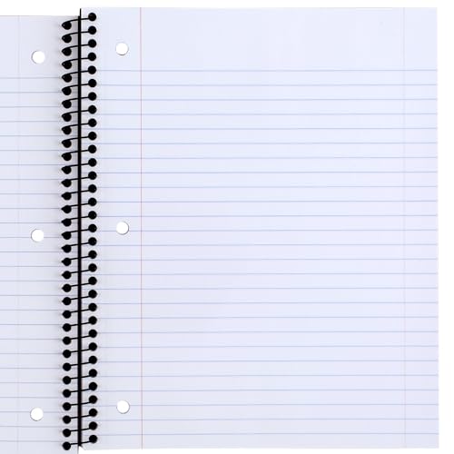Mead Spiral Notebook, 5 Pack, 5 Subject, Wide Ruled Paper, Plastic Cover, 8" x 10-1/2", 160 Sheets per Notebook, Black, Red, Blue, Green and Yellow (930101A-ECM)
