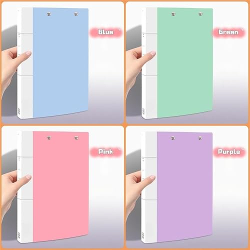 Folder 4-Pack Punchless Clamp Binder Folder A4 File Folders, Paper Binders with Clipboard