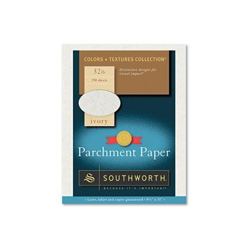 SOUTHWORTH Company J988C Parchment Specialty Paper, Ivory, 32 lbs, 8-1/2 x 11, 250/Box