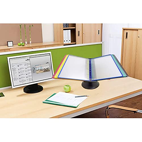 GFSGHZZ Desktop Reference Organizer - Catalog Display Rack 10 Panels Desk Display Unit Desktop Reference System PVC,Black