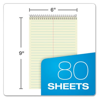 Ampad Steno Pads, Gregg Rule, Green Cover, 80 Green-Tint 6 X 9 Sheets, 6/Pack