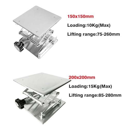 Mini Lifting Table 1pcs Stainless Steel Lifting Platform Laboratory Stand Scissor Rack Lab-Lift Table Size 150x150mm/200x200mm(150x150mm)