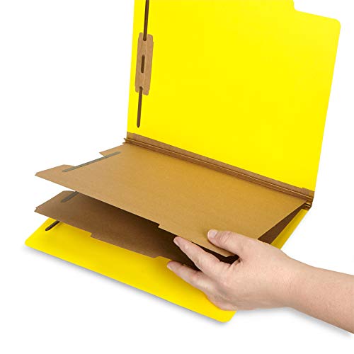 Blue Summit Supplies 10 Classification Folders, 2 Divider, Yellow