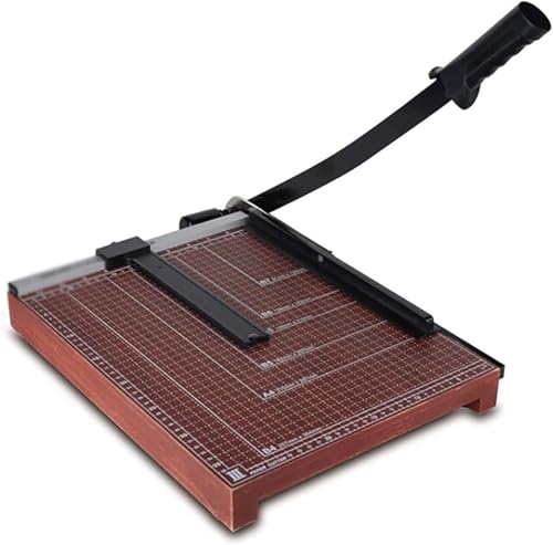 Stackable Paper Trimmer Cutting Guillotine with Handle, Manual Cutter A4 Size Grid Photo Craft Machine for Coupons Labels Cardstock
