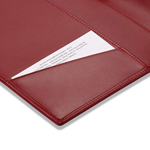HISCOW Slim Leather Junior Padfolio, 5x8 Notepad Cover, Bordeaux