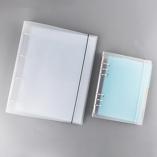 10 PCS A4 4 Ring Binder Cover Clean Transparent Soft PVC for Refillable Notebook Shell withMatte surfaceforStamp & Die Storage Overall Size（Folded 27x32.8x4cm/ 10.6x12.9x1.6inch