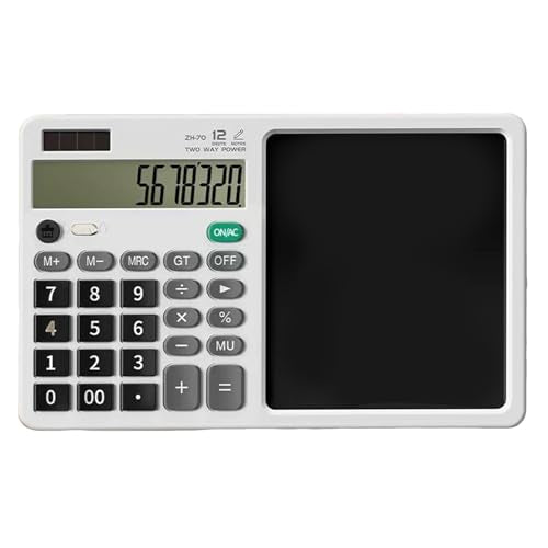 JINPIAOPIAO Double Power Calculator and Writing Pad with Voice Recognition Large Screen Solar Charging Portable Silents Operations F