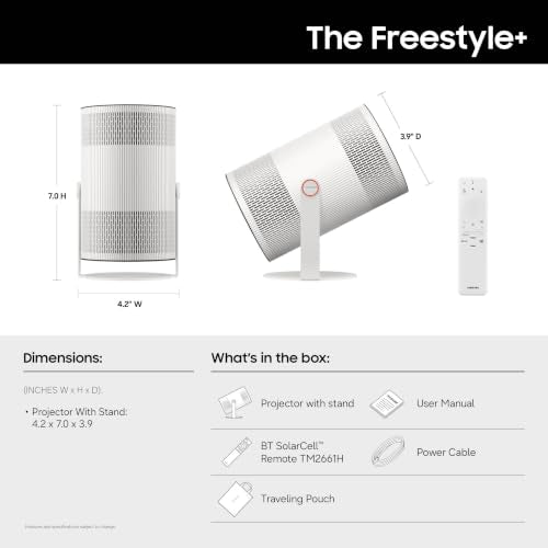 SAMSUNG 30” - 100” Class The Freestyle+ LFF3H Portable AI Smart Projector (2026 Model), FHD, On-the-Go Entertainment, Real-time Focus