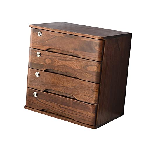 EliteBloom Desktop File Cabinet - Solid Wood Storage Box - Desktop Organizer, Solid Wood Storage Box Small Chest of Drawers Put A4 Paper, Small Chest of Drawers Put A4 Paper,E-4 Drawers