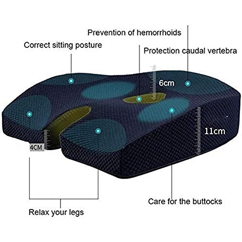 Feilx Comfort Seat Cushion - Memory Foam Firm Coccyx Pad - Tailbone, Sciatica, Lower Back Pain Relief - Contoured Posture Corrector for Car,Home,Office (Color : A)
