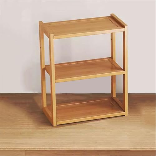 Bookcase Storage Rack Home Simple Desktop Small Bookshelf 3-Tier Bamboo Open Storage Rack Book Shelf