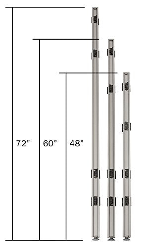 GOF 5ft / 60" H T-Post, Office Partition Connectors: L-Post, T-Post, X-Post, Wall Mount Intended to use Full Fabric or Partial Glass Series, Connector only