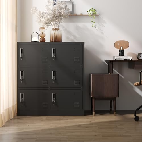 OPTYMIRA Metal Lockers for Employees 6 Doors,Office Storage Employee Locker