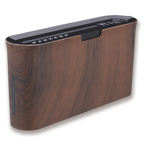 Asmix B06W Paper Shredder for Home use Office, Wood Compact Design, 2 Sheet Crosscut Paper, 10 Mins Running Time 14.7" × 7.2" × 3.7"