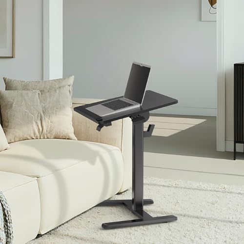 Realspace® 26" W Sit-to-Stand Compact Desk/Laptop Cart Mobile Workstation, 42-1/8"H x 26" W x 20" D, Black, BIFMA Compliant