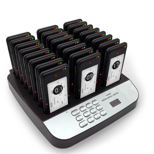 24 pc Lineup Waiting Queue Pagers for Restaurants Paging System Coast Buzzer Beep Buzzer Signal Calling Customer Service for Cuisine Hospital