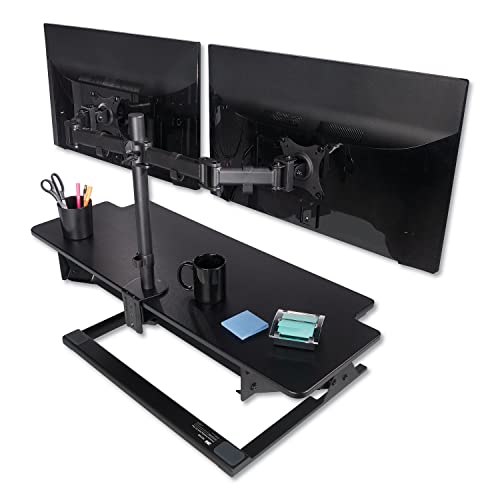 3M Precision Standing Desk, 42" X 23.2" X 6.2" to 20", Black