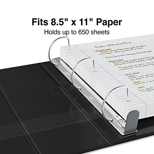 Staples Heavy-Duty 3-Inch 3-Ring Non-View Binder, Reinforced Spine, Holds Up to 600 Sheets, Black, for Office & School