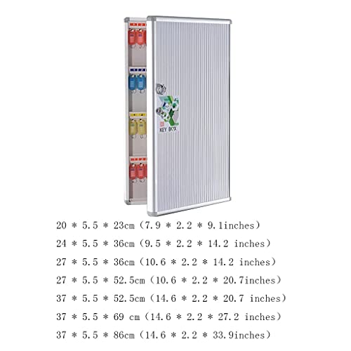 Key Cabinet Wall or Floor Mounted Safe Storage Box with 12 Hooks Waterproof Lock Box for Spare Key Storage for Indoor Outdoor Home Garage (Color : Silver Size : 120) (Silver 32)