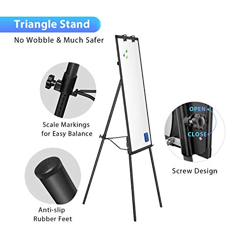 Maxtek Easel Whiteboard 36 x 24, Stand Tripod with Height Adjustable, Black