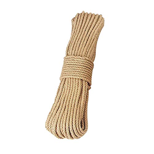 Lueao Cqinju-Jute Twine 6mm 8mm 10mm Natural Jute Rope Heavy Duty Twine Hemp Cord Macrame String DIY Handmade Decoration Pet Scratching, Durable Packing String (Color : 8mmx50m)