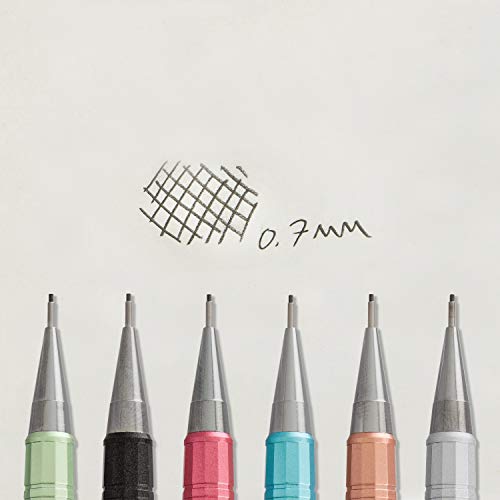 Pentel Sharp Mechanical Pencil (0.7mm) Metallic Rose Pink Barrel, Box of 12 (P207MP1)