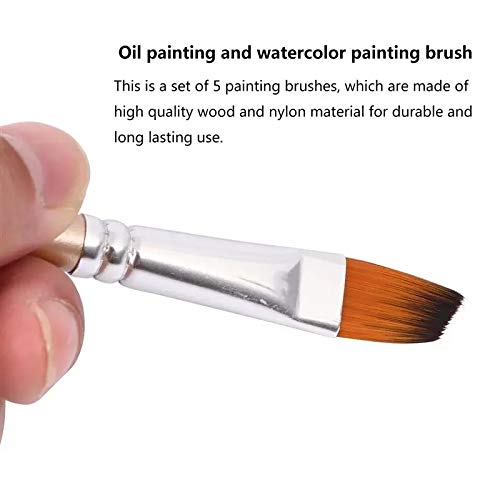 HBJWOV 1 Set of 5Pcs Multi-Function Nylon Paintbrush Paint Brush Painting Tool for Watercolor Painting Oil Painting(Light Yellow)