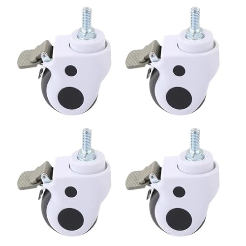 FQEXNFW 3-Inch Silent Medical Casters Set of 4, 360° Swivel with Brake, ABS Frame & TPR Wheels for Medical Tables, Beds, Carts | 160kg/353lbs Capacity
