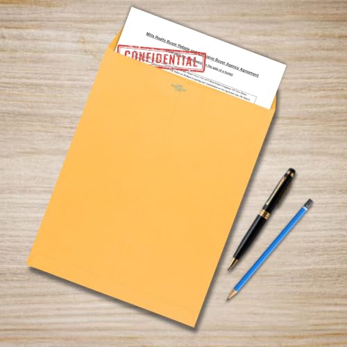 9x12 Clasp Envelopes, Brown Kraft Manila Mailing Envelopes, 100 Count