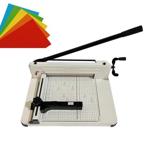 TECHTONGDA A4 Manual Paper Cutter 12.2in Heavy Duty Stack Paper Cutter, Guillotine Trimmer Max. Cutting Thickness 1.57in with Security Lock for Offices Schools Printing Shops