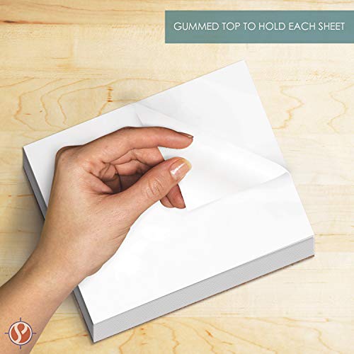 8.5 x 11" Blank White Memo Pads with Chipboard on the Back – Great for Writing Notes, To-Do Lists, Reminders and Shopping Lists | Gummed Top, Easy Sheet Removal | 50 Sheets per Pad, 10 Pads per Pack