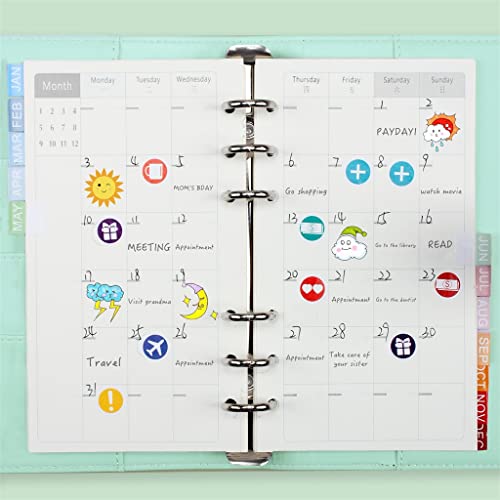 ONMYJFD A6 PU Leather Binder Set,Cash Envelopes Planner Organizer for Budgeting,with Binder Pockets,Budget Sheets,Filler Paper,Stickers(Black)