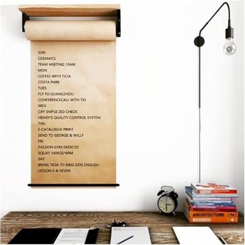 LNNW Kraft Paper Dispenser Wall Mounted Kraft Paper Dispenser & Cutter - Home/Studio/Office/Living Room, 40cm/70cm/100cm Wide Decorative Message Boards for Wall(70cm/27.6inch Wide)