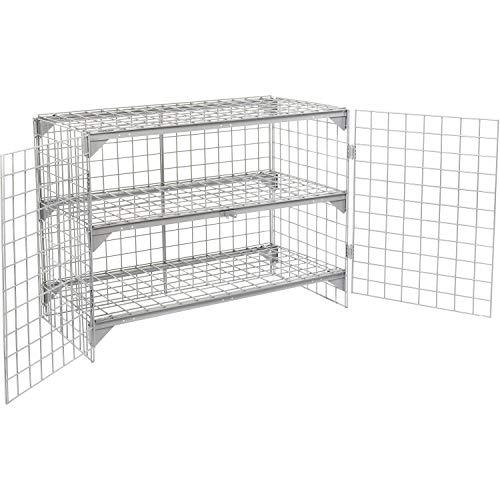 Global Industrial Commercial 1-Tier 2 Door Wire Mesh Security Locker, Gray