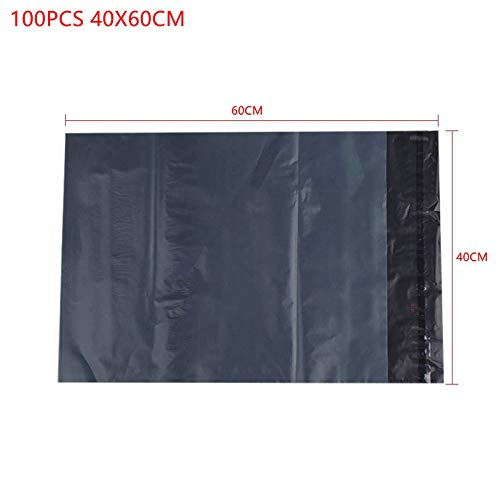 100PCS Courier Bags Self Adhesive Seal Plastic Pouch Black Envelope Mailing Bags (100PCS 40X60CM)